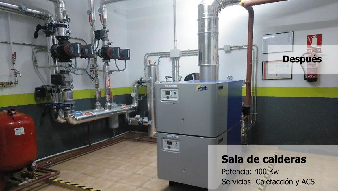 Sala de calderas - Potencia 400kw - Calefacción y ACS - después