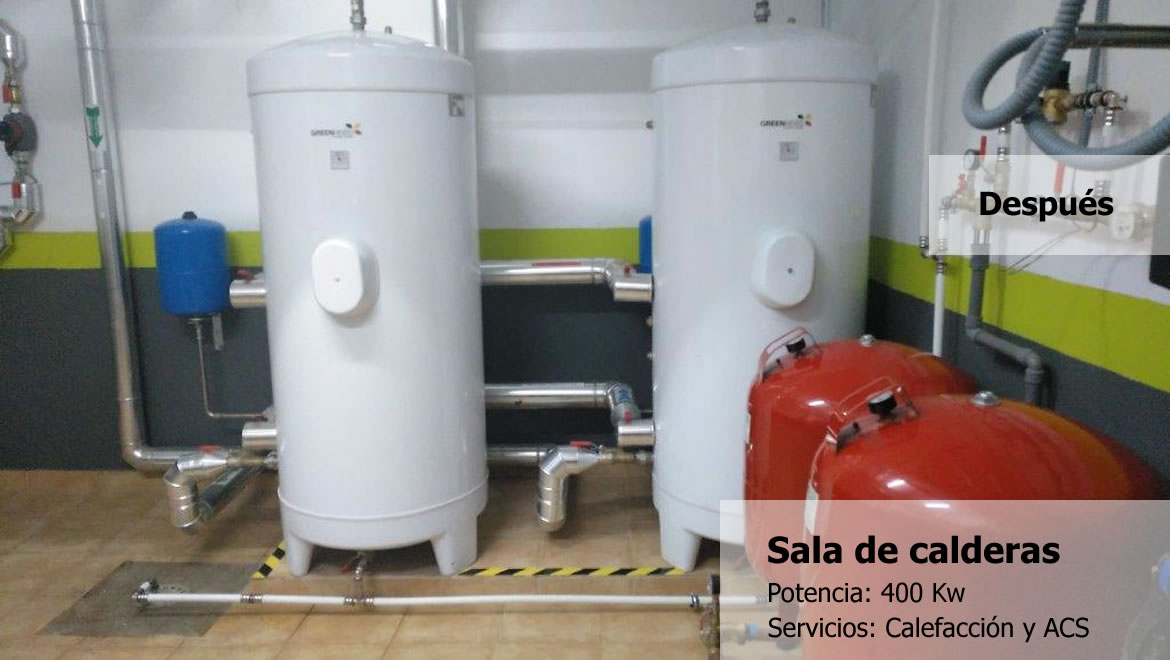 Sala de calderas - Potencia 400kw - Calefacción y ACS - después